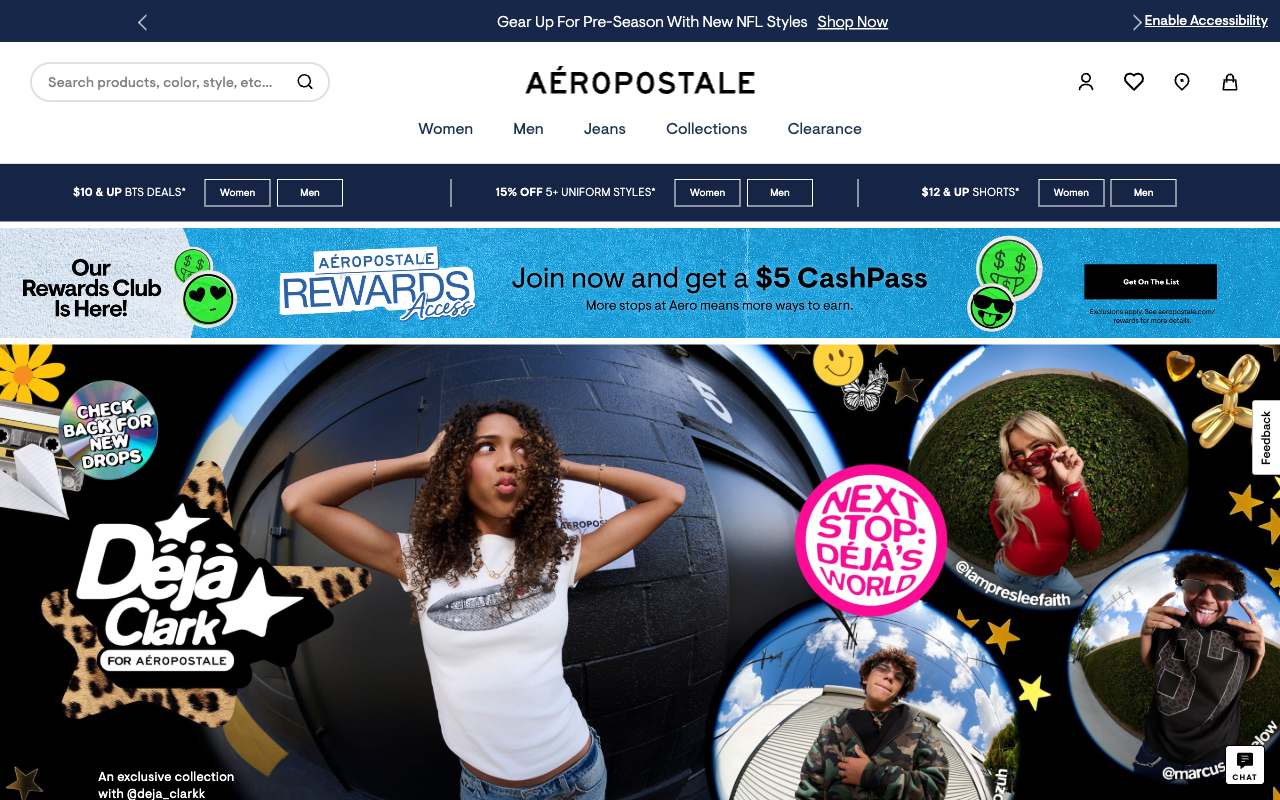 Aeropostale website preview