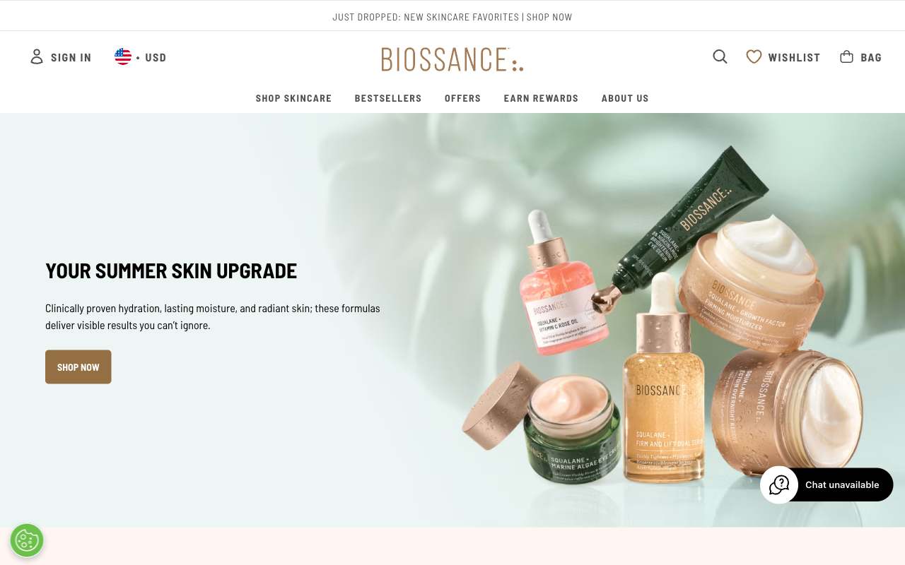 Biossance website preview