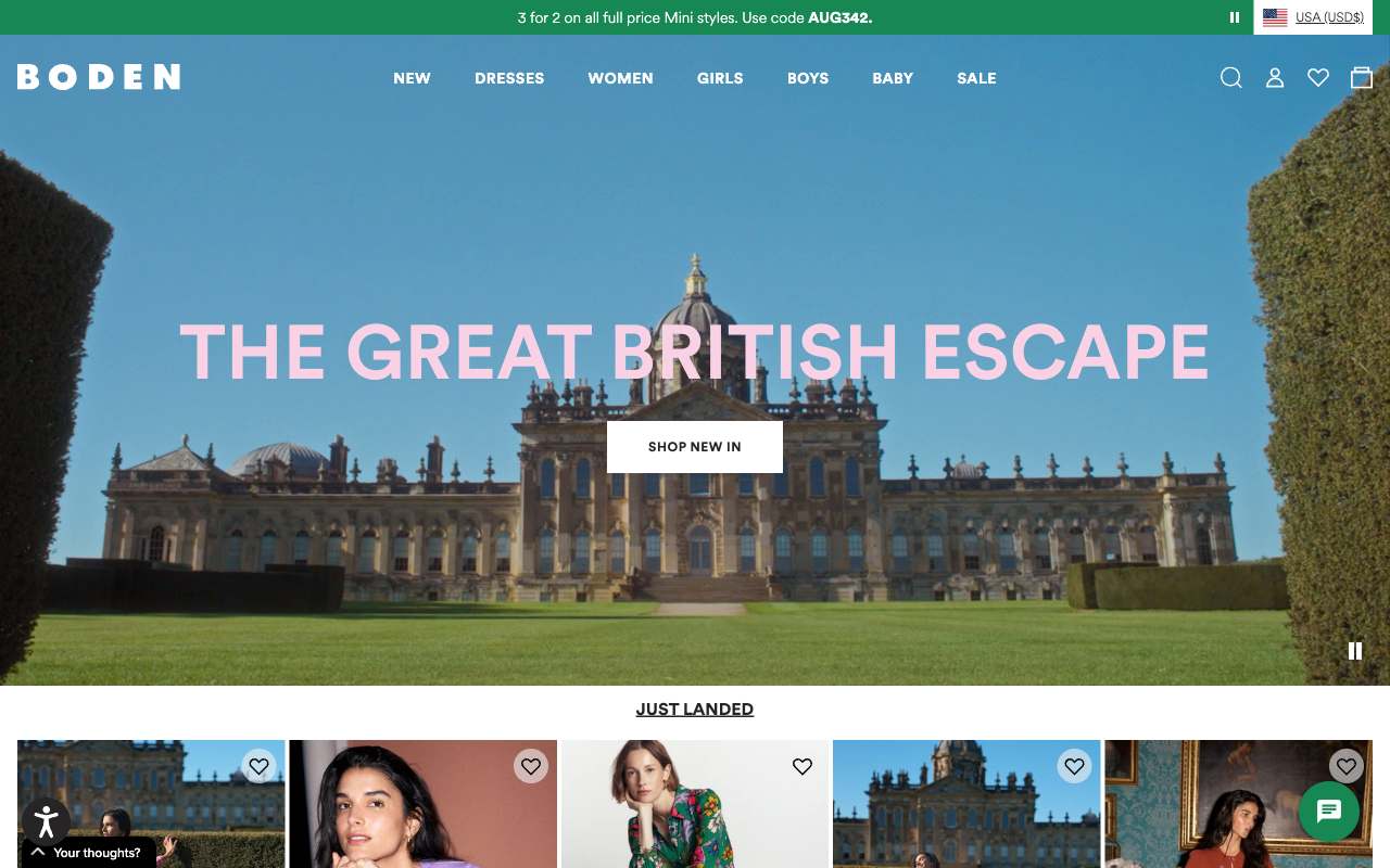 Boden website preview