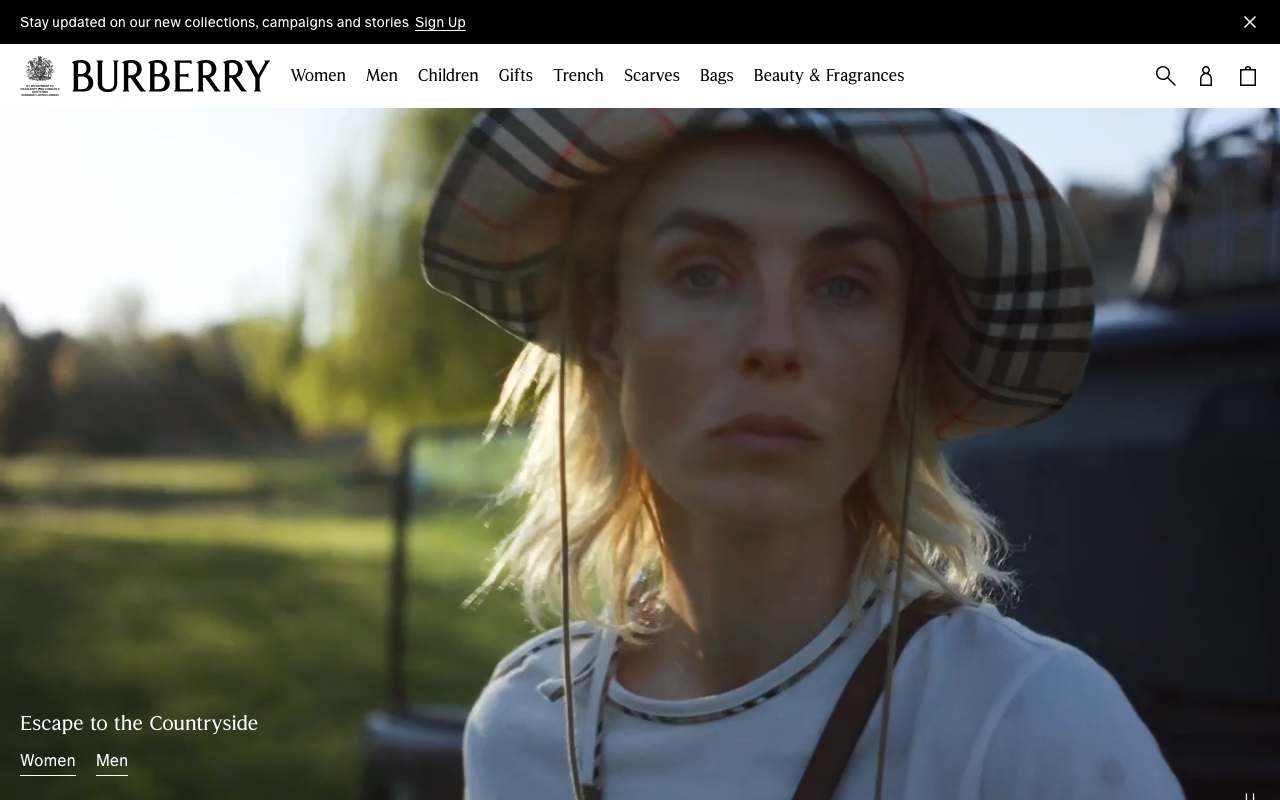 Burberry website preview