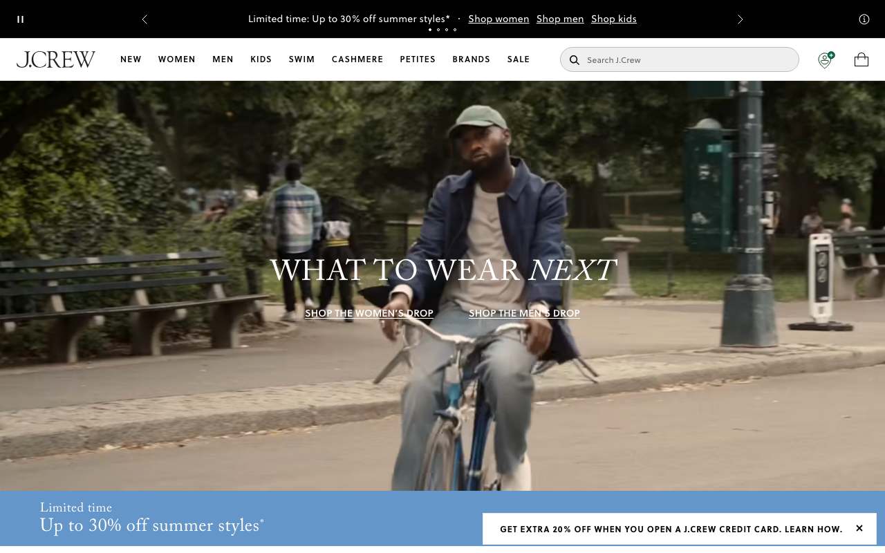 J.Crew website preview
