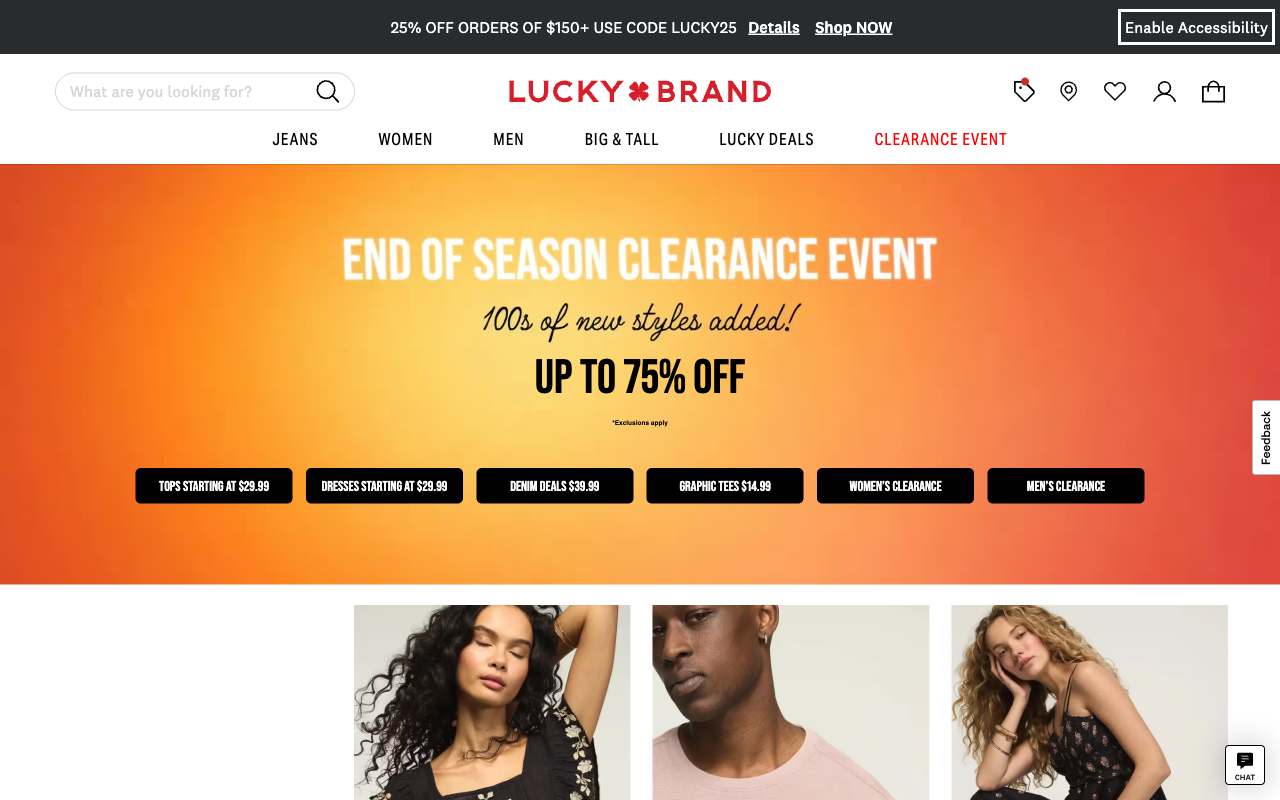 Lucky Brand website preview