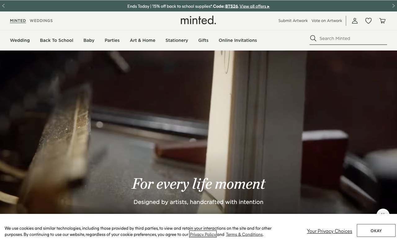 Minted website preview