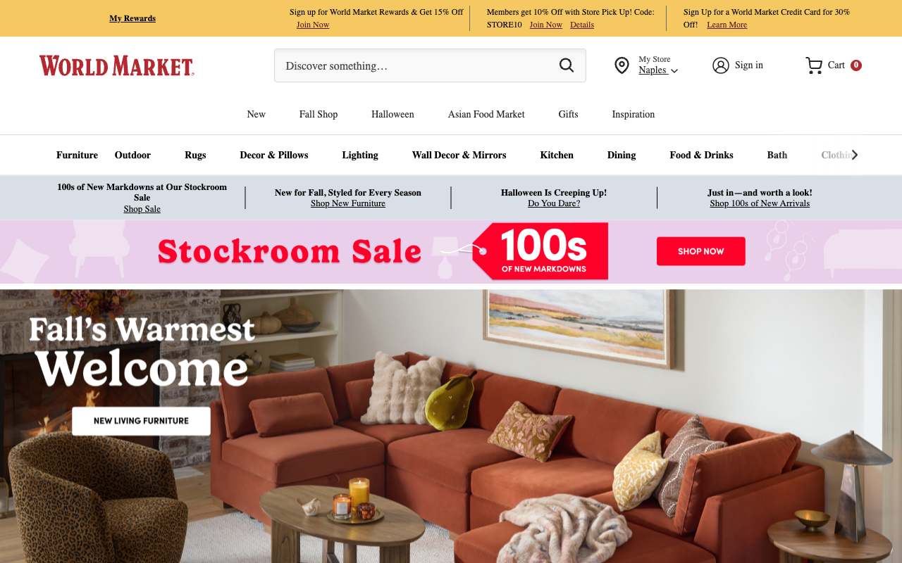 World Market website preview