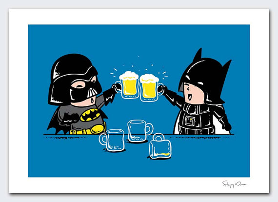 Dark Side Buddy Print by flying Mouse 365